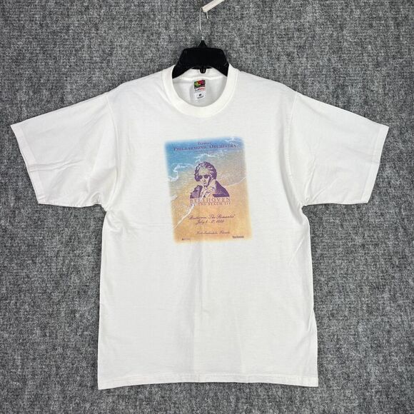 Florida Philharmonic‎ Shirt Mens M White Orchestra Beethoven Fort Vintage 1990s - Picture 1 of 7